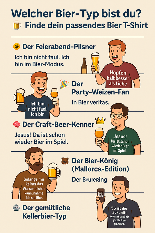 🍺 Welcher Bier-Typ bist du? Finde dein passendes Bier T-Shirt! 👕🍻