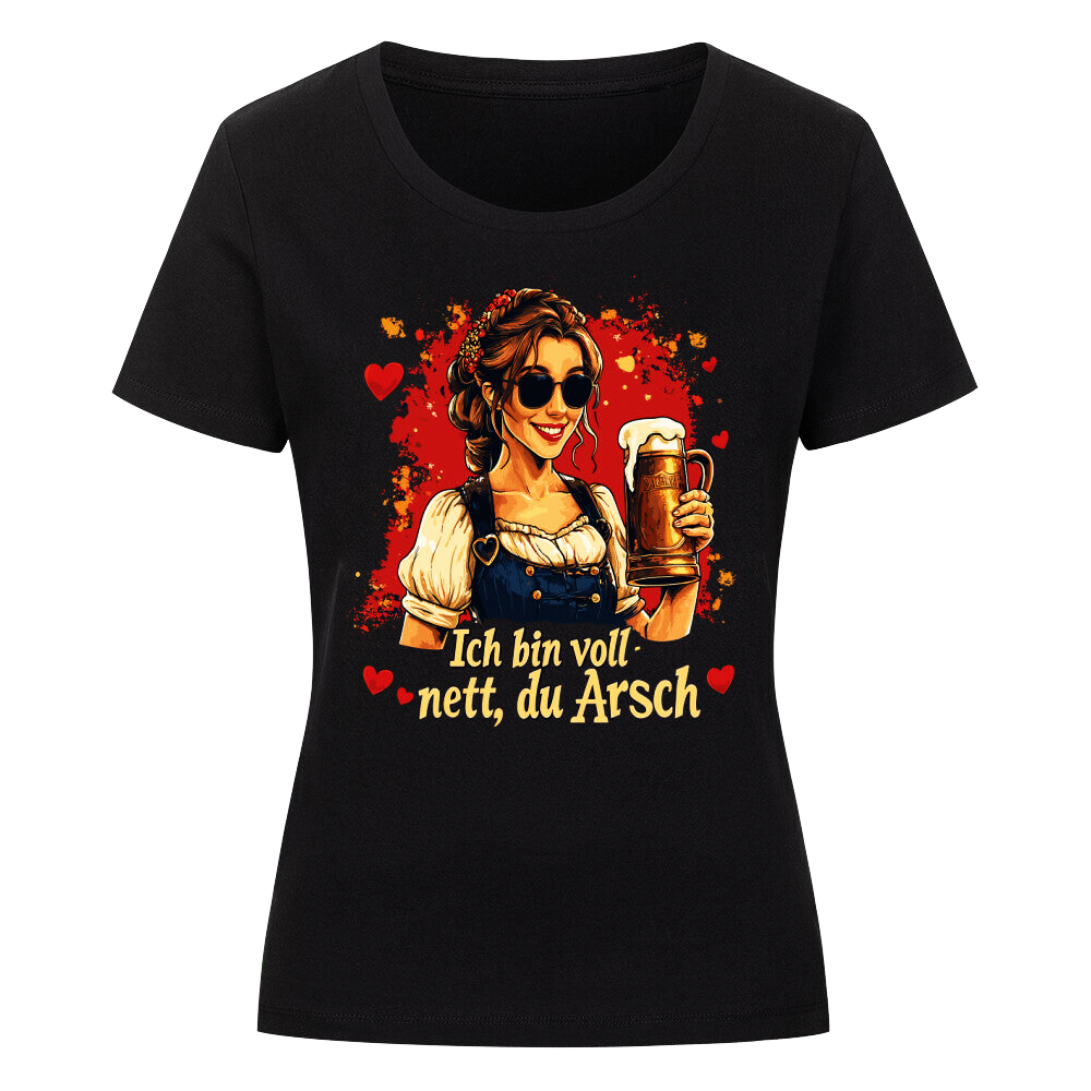 VOLL NETT DU ARSCH - Damen T-Shirt - Bierbande