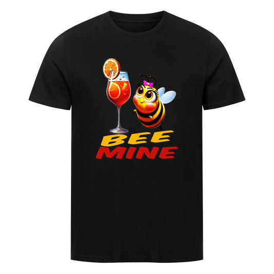 Unisex T-Shirt mit süßer Cartoon-Biene und Aperol-Glas – Motiv „Bee Mine“