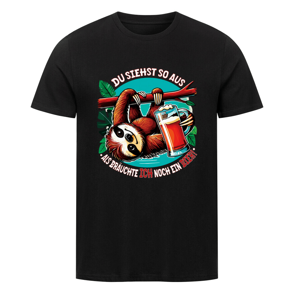 T-Shirt mit lustigem Faultier-Design und Spruch ‚Noch ein Bier, und der Tag wird perfekt‘ – Perfekt für Männer und Frauen, die Bier lieben.