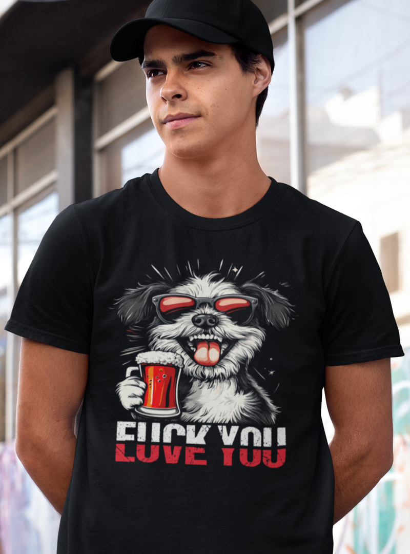 FUCK YOU/LOVE YOU DOGGY - UNISEX T-Shirt - Bierbande