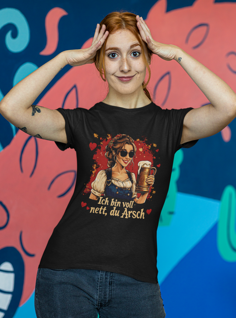 VOLL NETT DU ARSCH - Damen T-Shirt - Bierbande