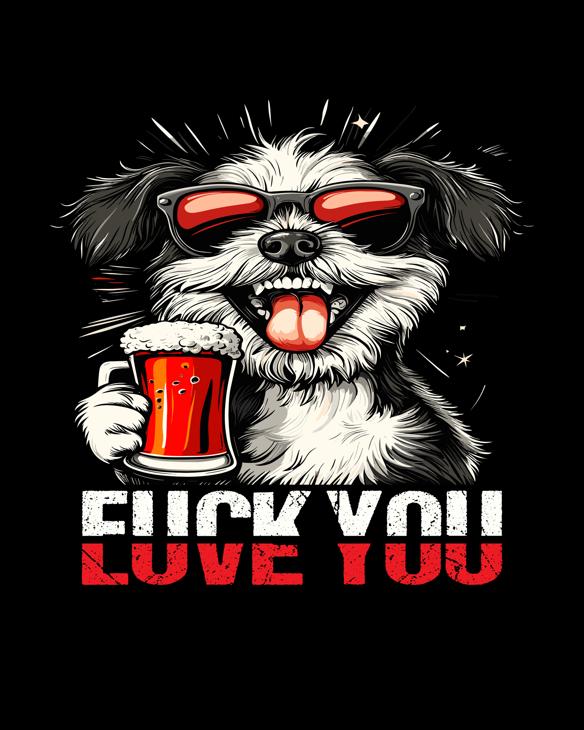 FUCK YOU/LOVE YOU DOG - Hoodie - Bierbande