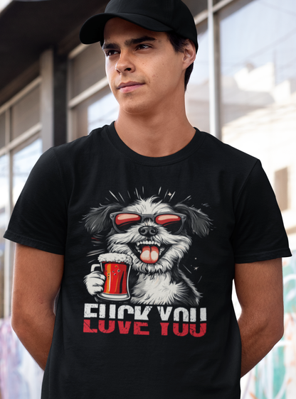 FUCK YOU/LOVE YOU DOGGY - UNISEX T-Shirt - Bierbande
