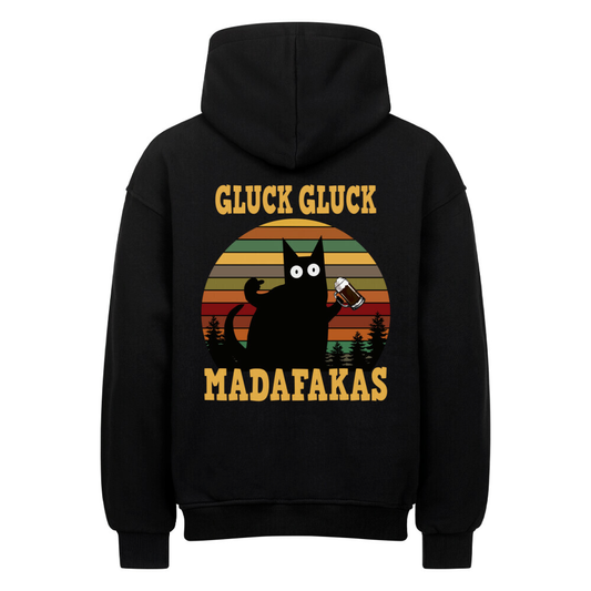GLUCK GLUCK KATZE - Oversized Hoodie (Backprint) - Bierbande